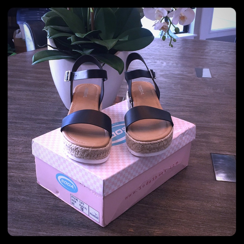 SODA Open Toe Ankle Strap Espadrille Sandals!!